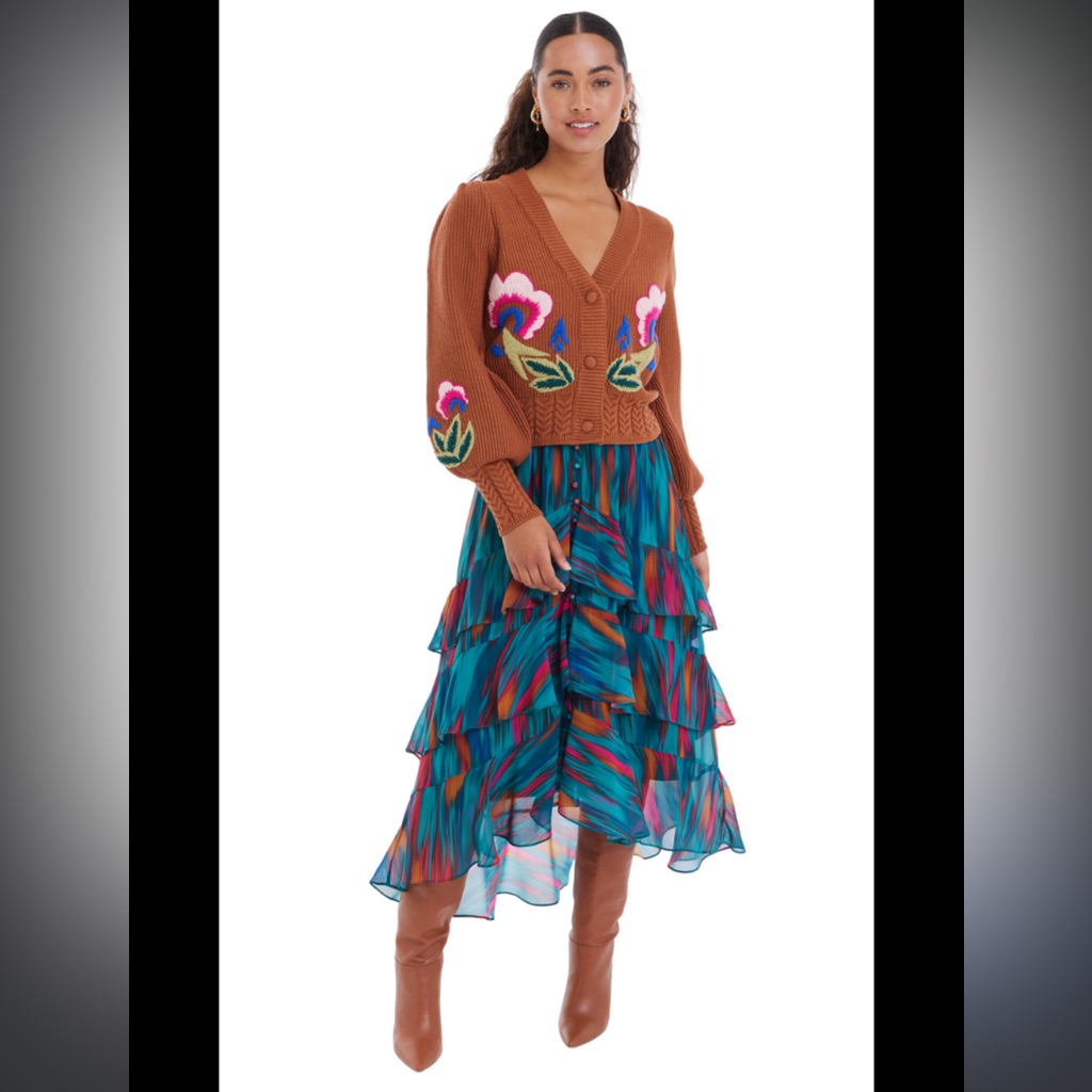 Allison New York Printed Ruffled Skirt N218-24